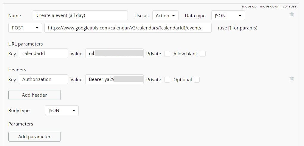 終日イベント作成APIの設定1