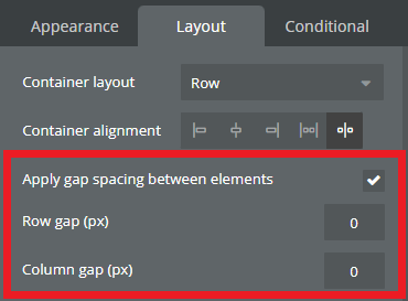 ギャップの設定