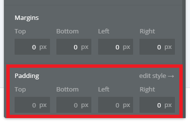 パディングを設定する