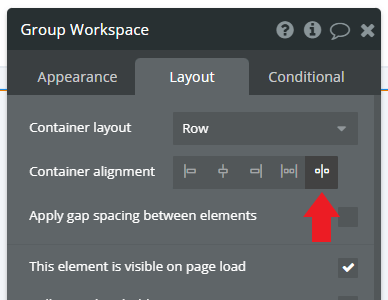 均等揃え（エレメント間にスペース）