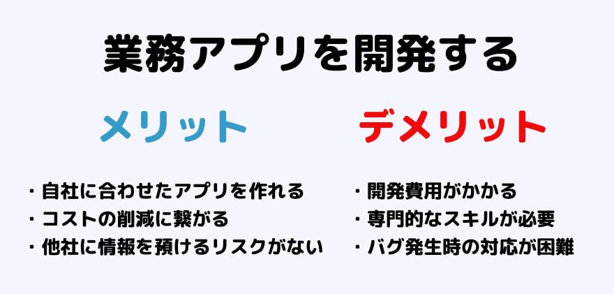 業務アプリ　開発　メリット・デメリット
