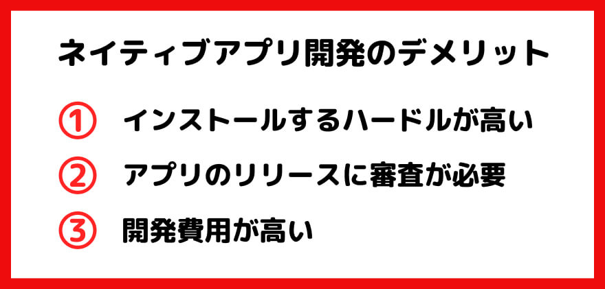 ネイティブアプリ デメリット